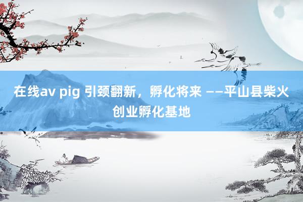 在线av pig 引颈翻新，孵化将来 ——平山县柴火创业孵化基地