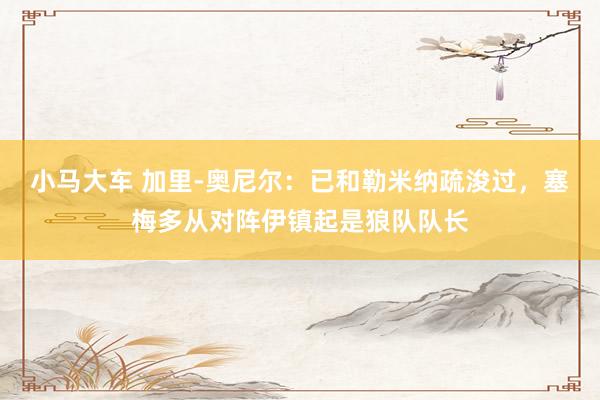 小马大车 加里-奥尼尔：已和勒米纳疏浚过，塞梅多从对阵伊镇起是狼队队长