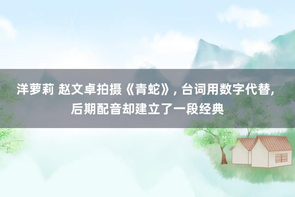 洋萝莉 赵文卓拍摄《青蛇》, 台词用数字代替, 后期配音却建立了一段经典