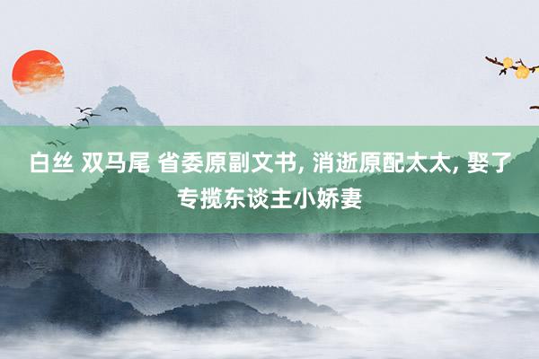 白丝 双马尾 省委原副文书, 消逝原配太太, 娶了专揽东谈主小娇妻