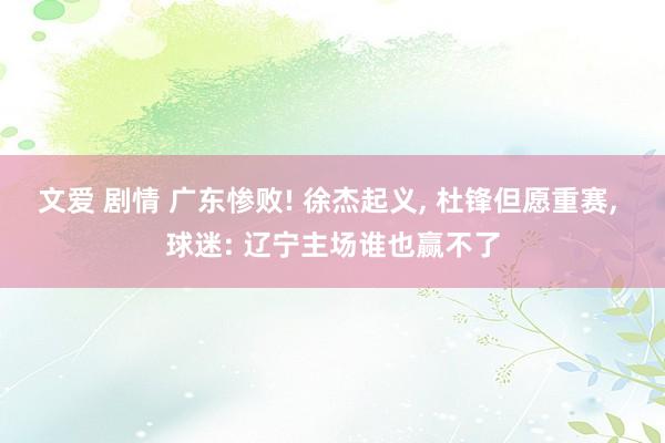 文爱 剧情 广东惨败! 徐杰起义, 杜锋但愿重赛, 球迷: 辽宁主场谁也赢不了