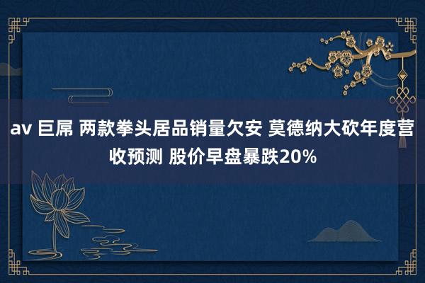 av 巨屌 两款拳头居品销量欠安 莫德纳大砍年度营收预测 股价早盘暴跌20%