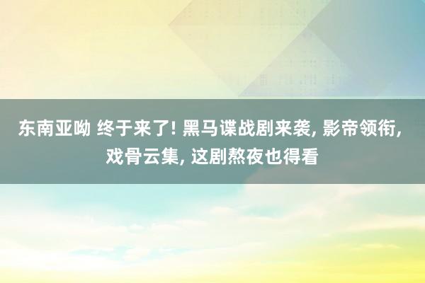 东南亚呦 终于来了! 黑马谍战剧来袭, 影帝领衔, 戏骨云集, 这剧熬夜也得看