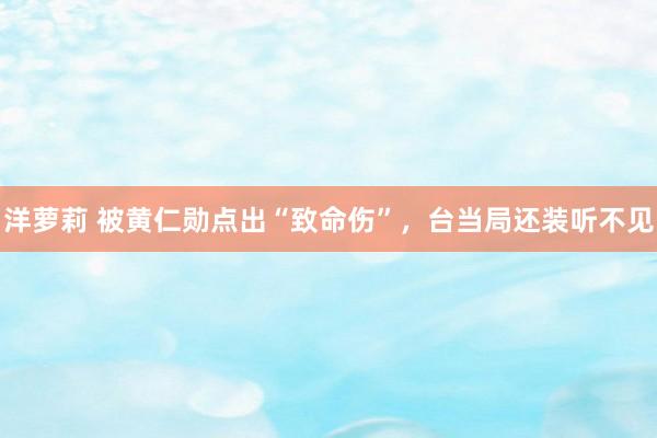洋萝莉 被黄仁勋点出“致命伤”，台当局还装听不见