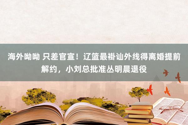 海外呦呦 只差官宣！辽篮最褂讪外线得离婚提前解约，小刘总批准丛明晨退役