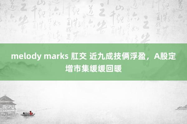 melody marks 肛交 近九成技俩浮盈，A股定增市集缓缓回暖