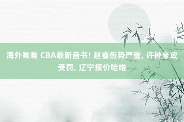 海外呦呦 CBA最新音书! 赵睿伤势严重, 许钟豪或受罚, 辽宁报价哈维