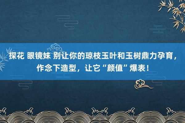 探花 眼镜妹 别让你的琼枝玉叶和玉树鼎力孕育，作念下造型，让它“颜值”爆表！