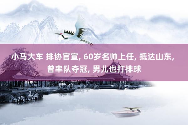 小马大车 排协官宣, 60岁名帅上任, 抵达山东, 曾率队夺冠, 男儿也打排球