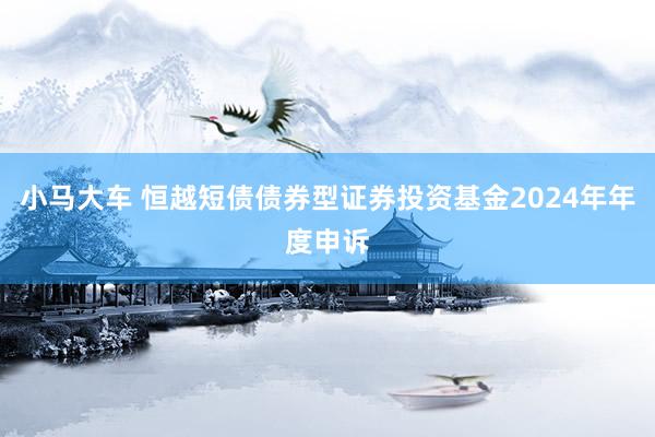 小马大车 恒越短债债券型证券投资基金2024年年度申诉