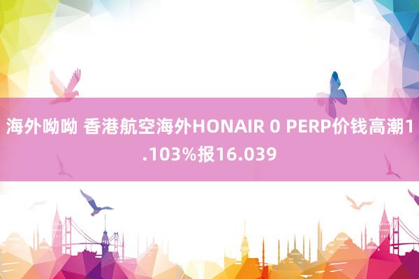 海外呦呦 香港航空海外HONAIR 0 PERP价钱高潮1.103%报16.039