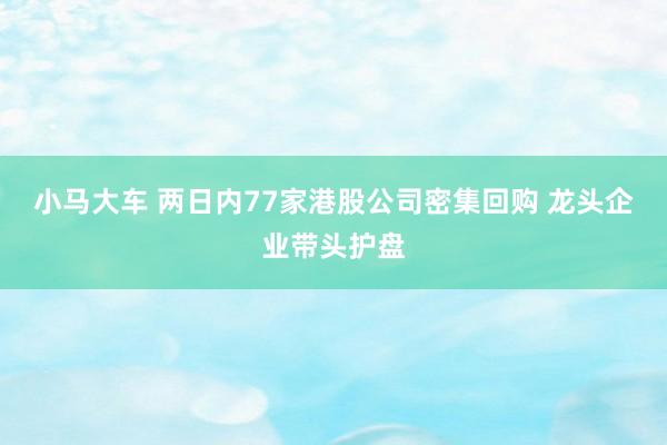小马大车 两日内77家港股公司密集回购 龙头企业带头护盘