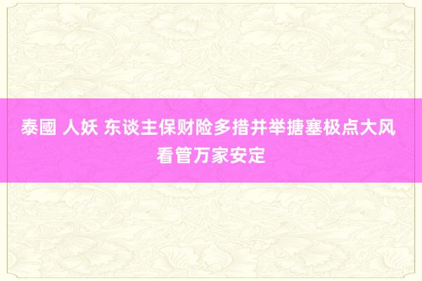 泰國 人妖 东谈主保财险多措并举搪塞极点大风 看管万家安定