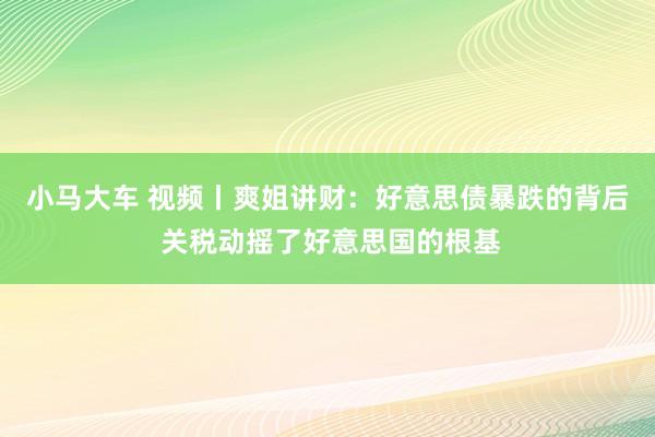 小马大车 视频丨爽姐讲财：好意思债暴跌的背后 关税动摇了好意思国的根基