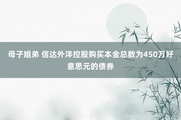 母子姐弟 信达外洋控股购买本金总数为450万好意思元的债券
