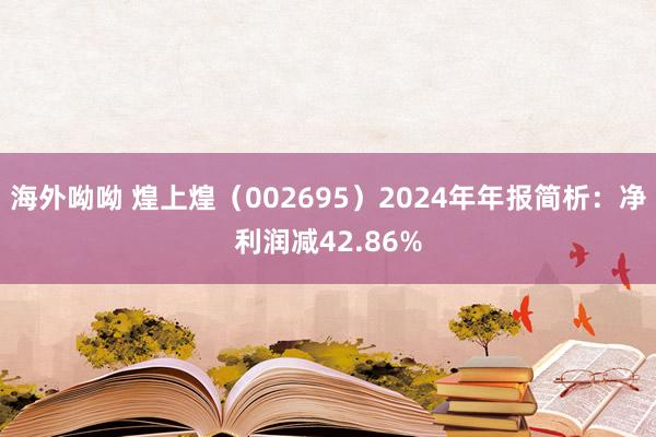 海外呦呦 煌上煌（002695）2024年年报简析：净利润减42.86%