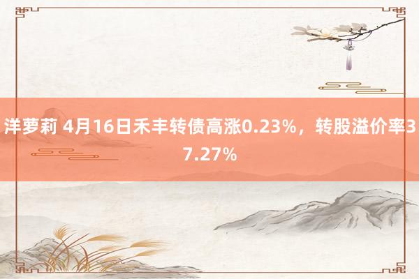 洋萝莉 4月16日禾丰转债高涨0.23%，转股溢价率37.27%